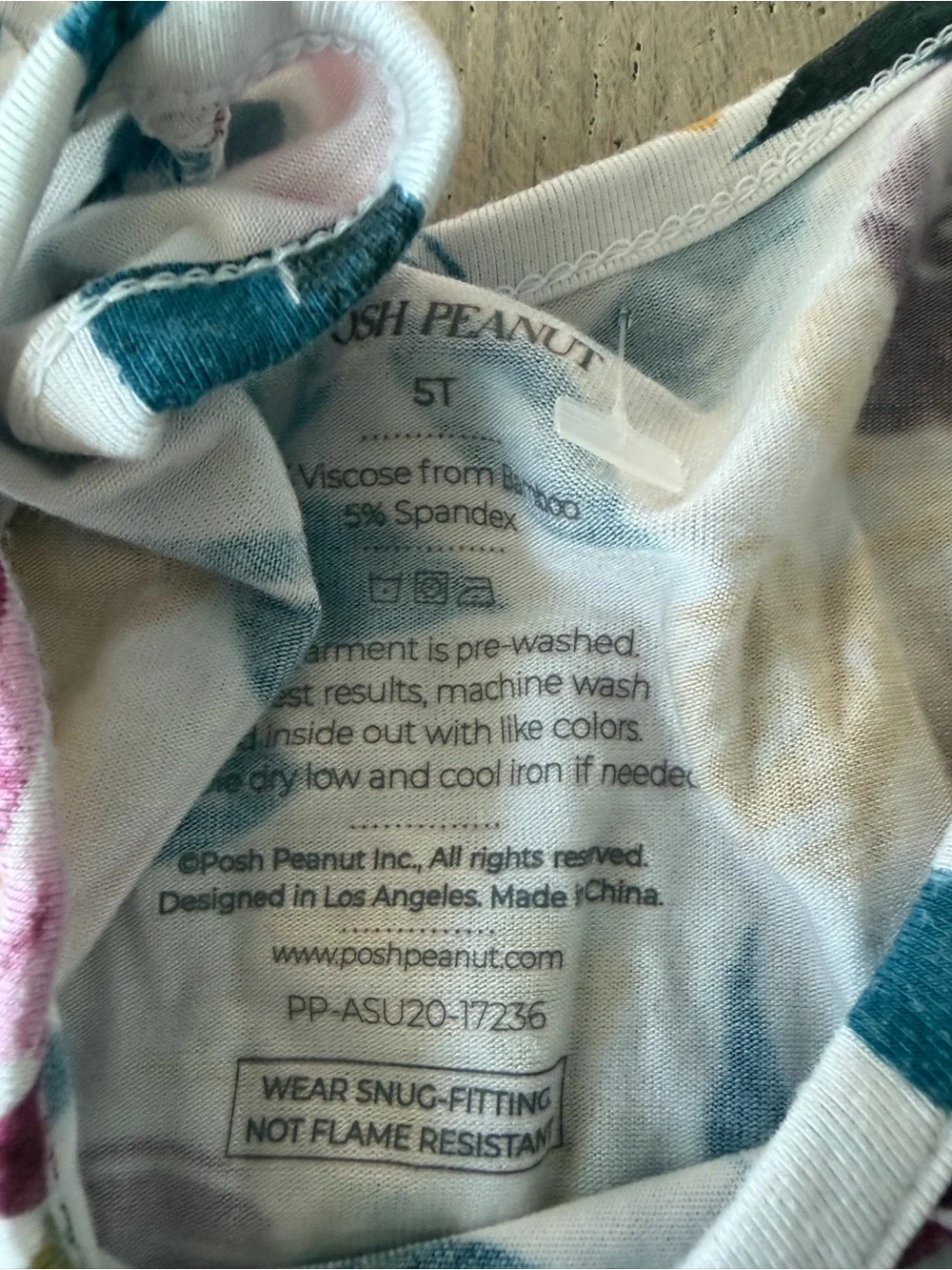 Posh Peanut Girls Dress Size 5T Floral Bamboo Viscose Flutter Sleeve